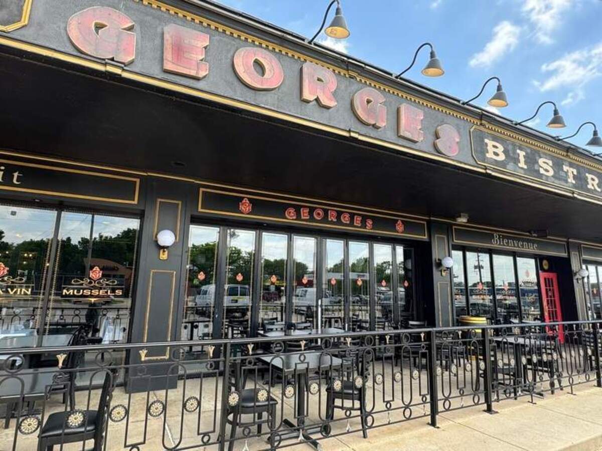 Before: The sign at Georges French Bistro needed some repairs, said owner George Youssef. It’s been taken down and should be back up in about a month.